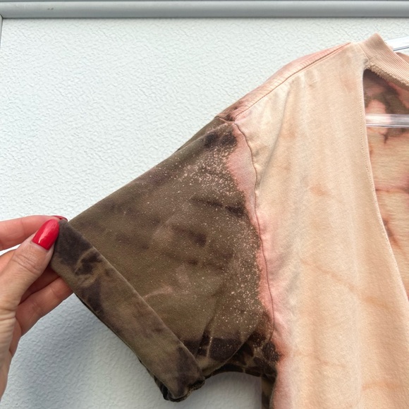 Affliction Standard Series T Shirt Women S Tie Dye Pink Brown Studs Biker Grunge - Picture 4 of 12